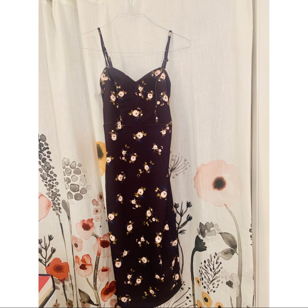 ASOS Navy Floral Midi Dress